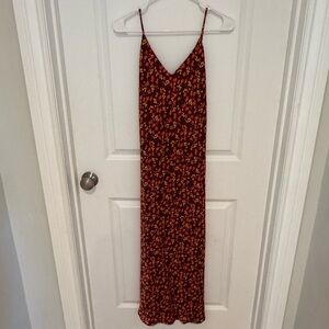 Women's Zara Floral Slip Dress in Burgundy and Mustard
